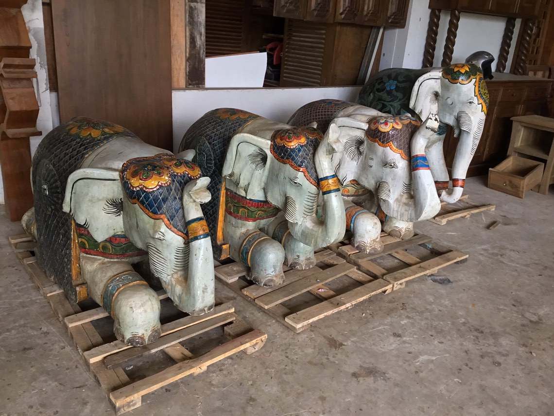 Made to Order Furniture. - Hand Carved Teak Elephant 004-01